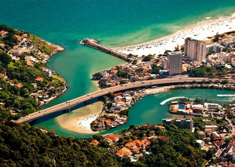 Aerial view of the Barra da Tijuca canal