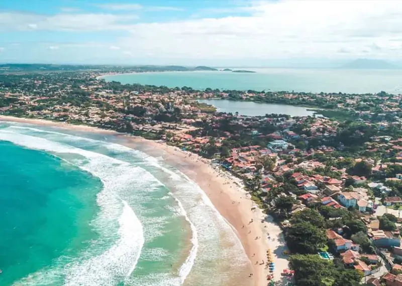 Aerial view of a cove in Búzios